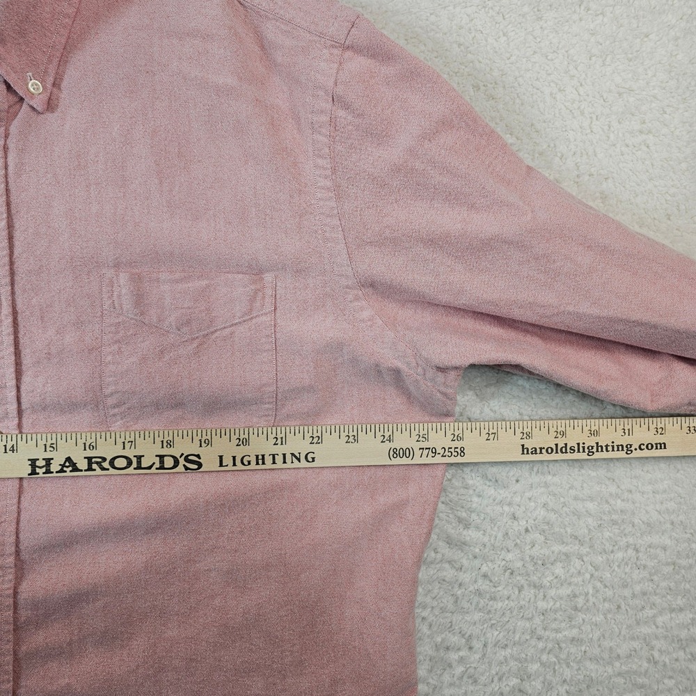 Cremieux Slim Fit Supima Cotton Button Down Shirt Mens XXL Salmon Long Sleeve - Picture 4 of 7